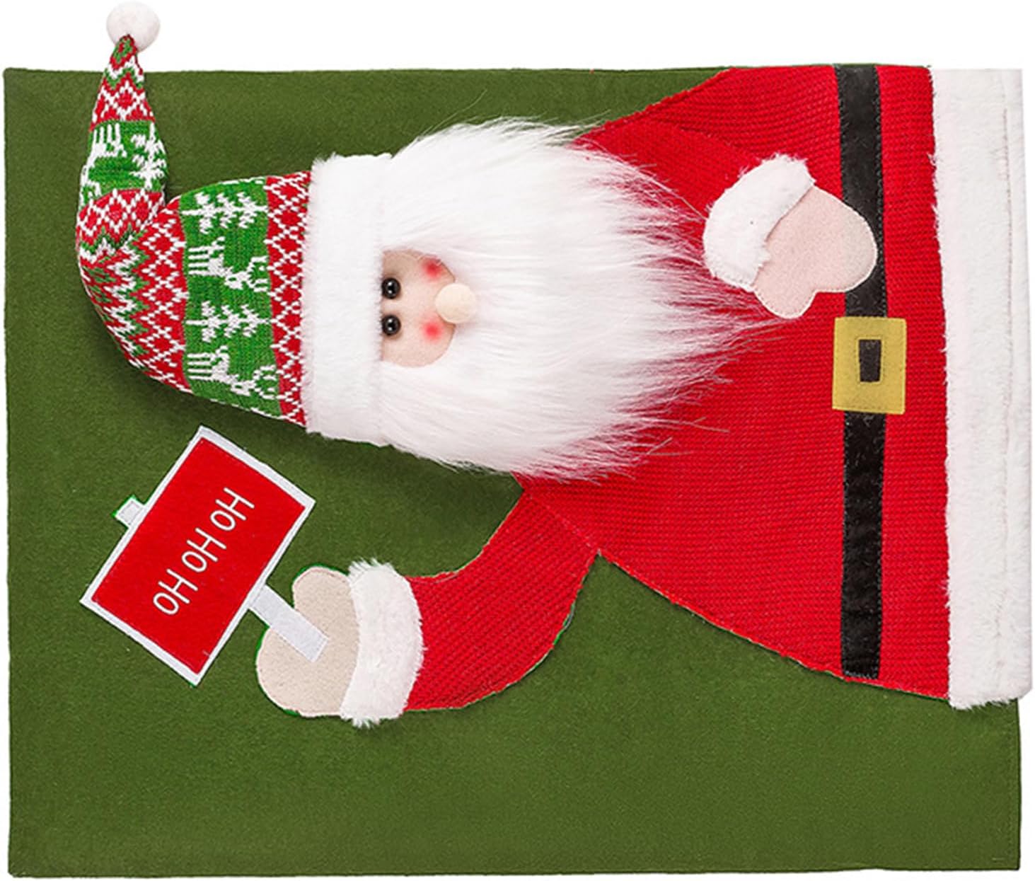 Christmas Chair Back 3D Santa Snowman Chair Slipcovers for Dining Room Restaurant Home Party Christmas Decoration