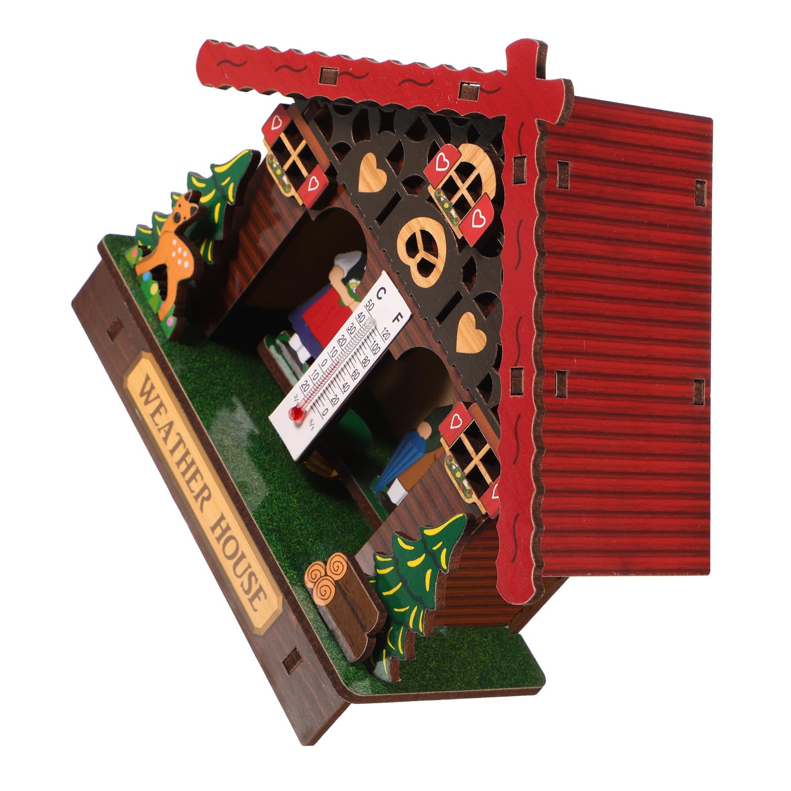 Didiseaon Barometro da Parete con Termometro e Misuratore di Umidità in Legno Elegante con Misurazione Accurata per Uso Interno ed Esterno, per Casa e Giardino
