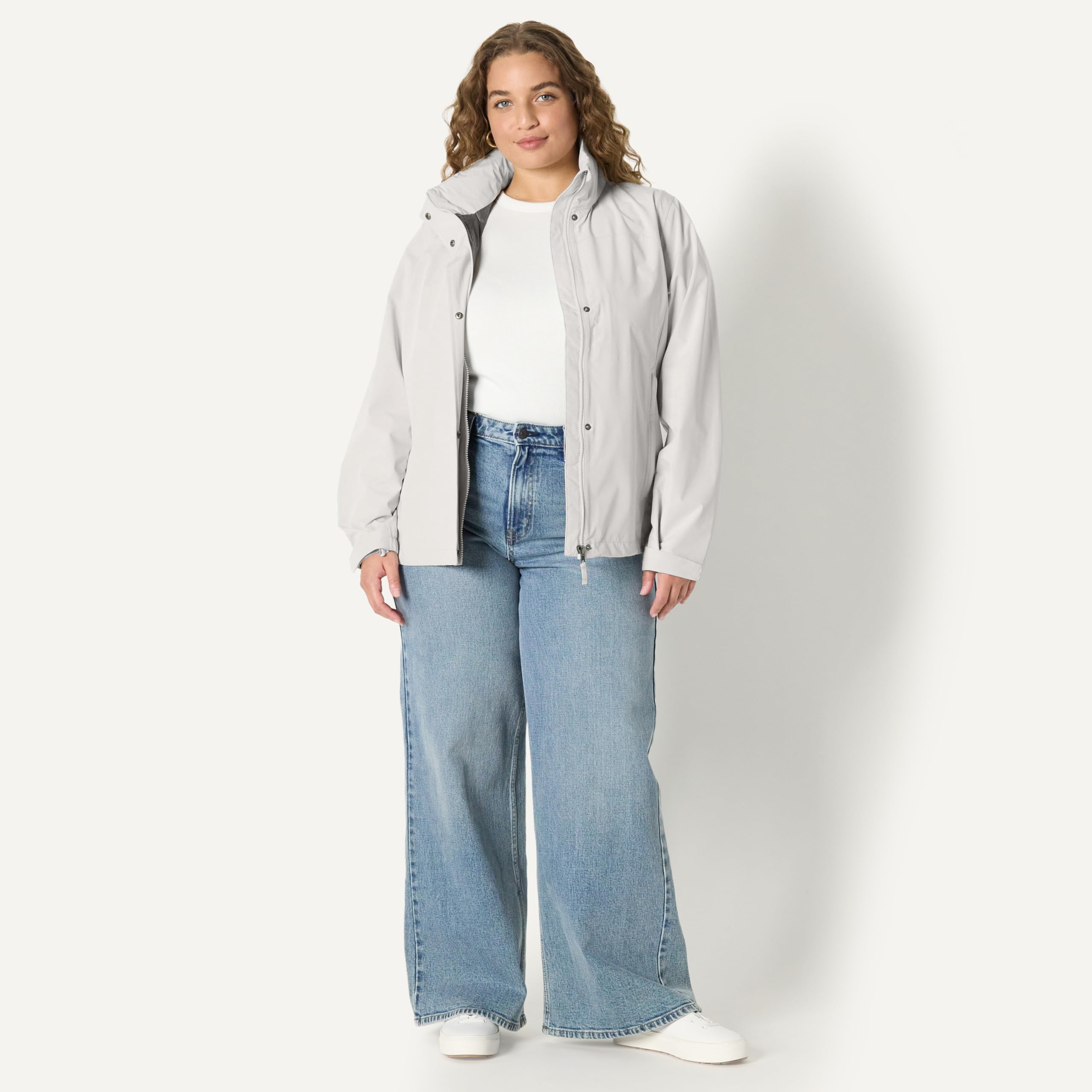 Amazon Essentials Damen Regular Fit: Leichte, wasserdichte, verstaubare Regenjacke