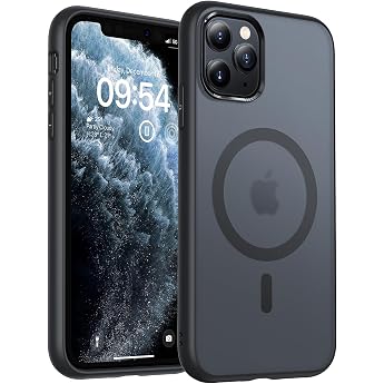 TOCOL For iPhone 11 Pro Case, Compatible with MagSafe, Black | Raised edge camera protection mobile phone case, built-in magn