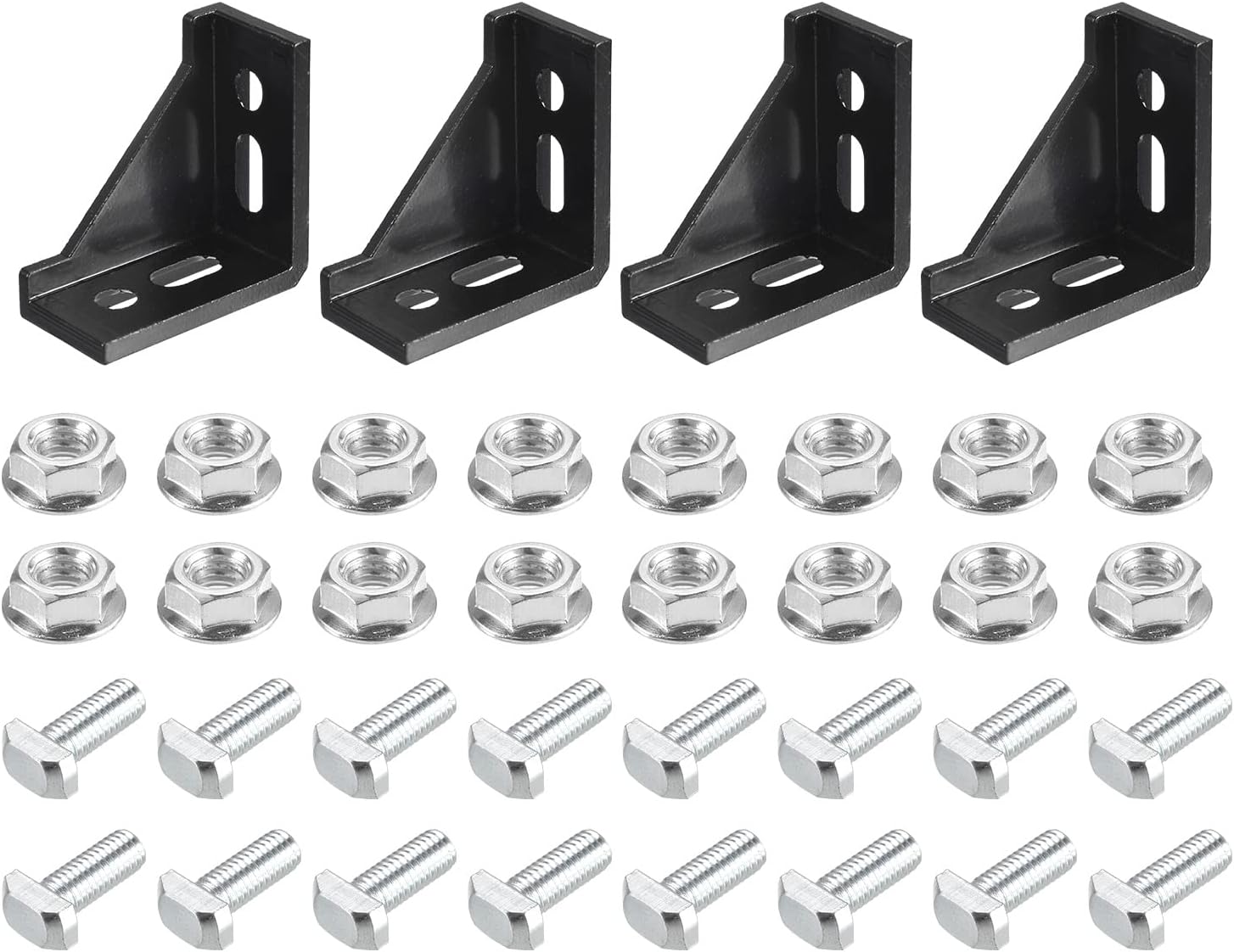 uxcell 4Set Inside Corner Bracket Gusset Kits, 58x58x29mm