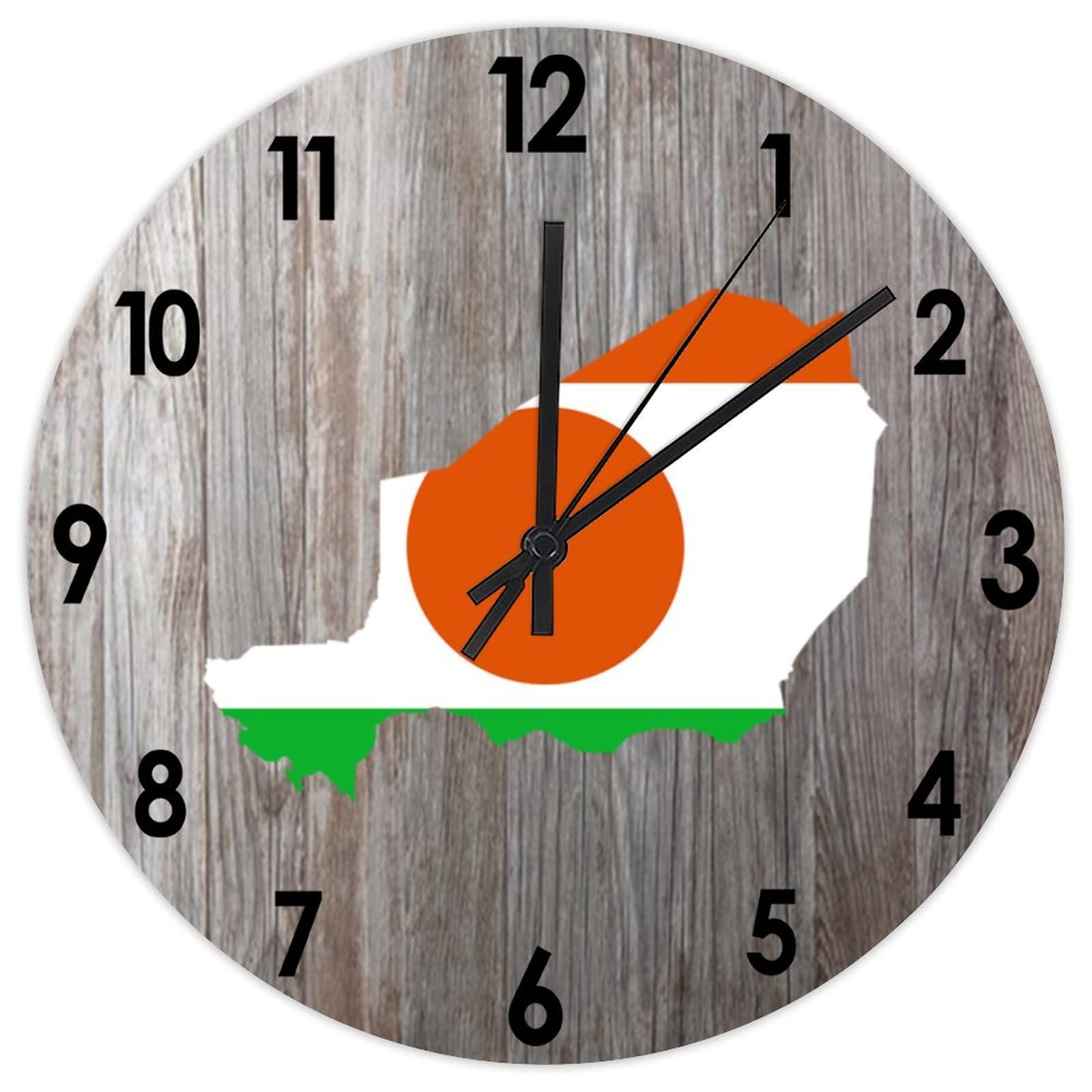Horloge murale silencieuse Niger 38cm à pile pour salon et bureau