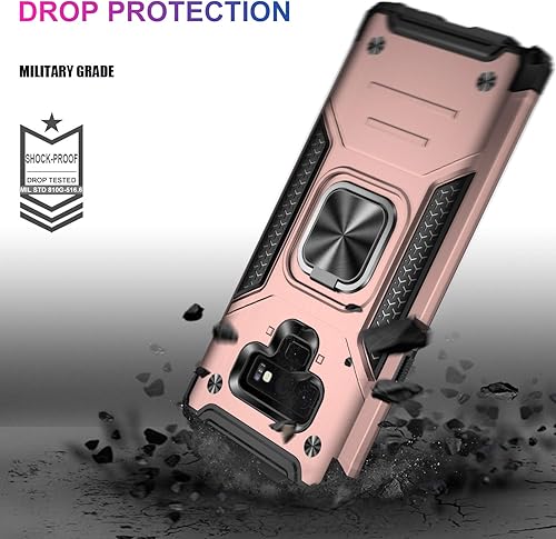 Miniatura 4 de IKAZZ Funda para Galaxy Note 9, TPU suave y flexible de doble capa y policarbonato duro, antideslizante, de cuerpo completo, resistente, funda