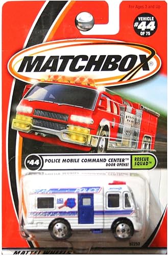 Matchbox 2001 Rescue Squad Police Mobile Command Center Door Abre Blanco #44
