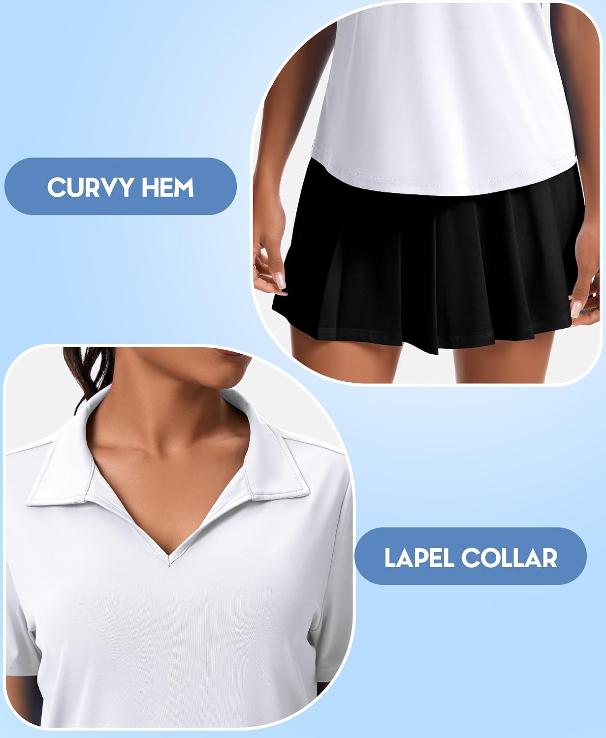 JoyGirl Womens Polo Shirts Golf Shirt Collared V-Neck Short Sleeve Tennis Shirt UPF 50+ Quick Dry Moisture Wicking Golf Tops