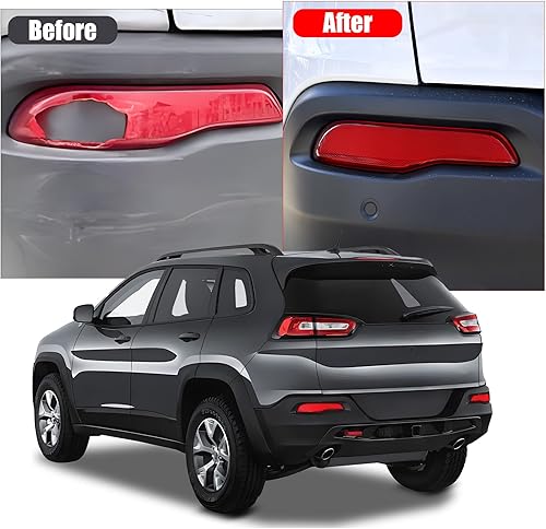 Miniatura 2 de RACBOX Reflector de parachoques trasero del lado del conductor compatible con J.e.p Cherokee 68105145AC 2016 2017 2018
