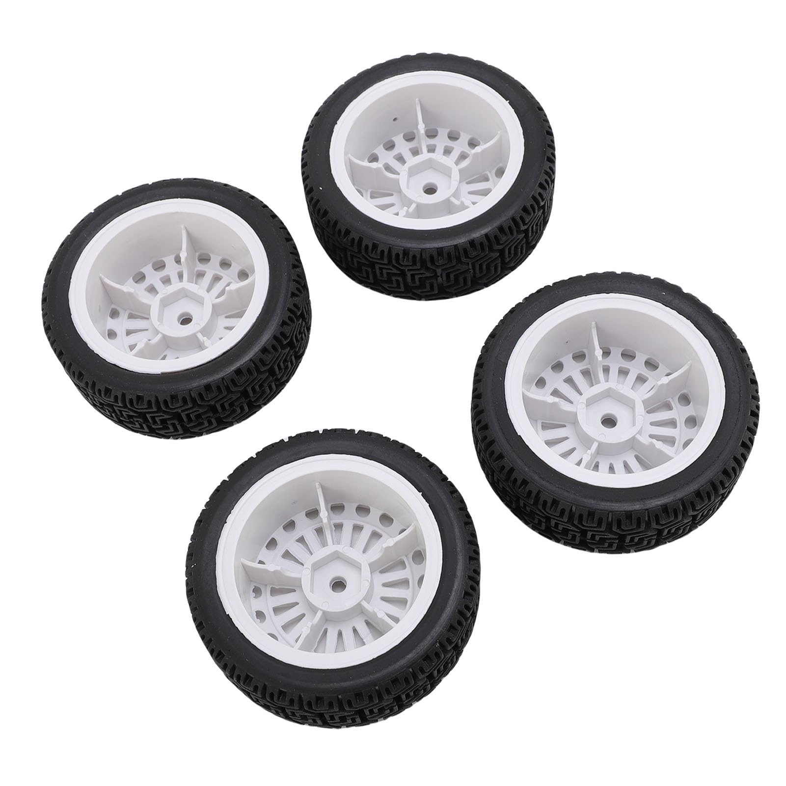 HUIOP Pneus de Voiture de Rallye RC de 70 Mm, Plastique Léger et Robuste, Traction Supérieure, Installation Facile, Pneus de Voiture 1/10 RC avec stabilité Antidérapante, Jante de Roue