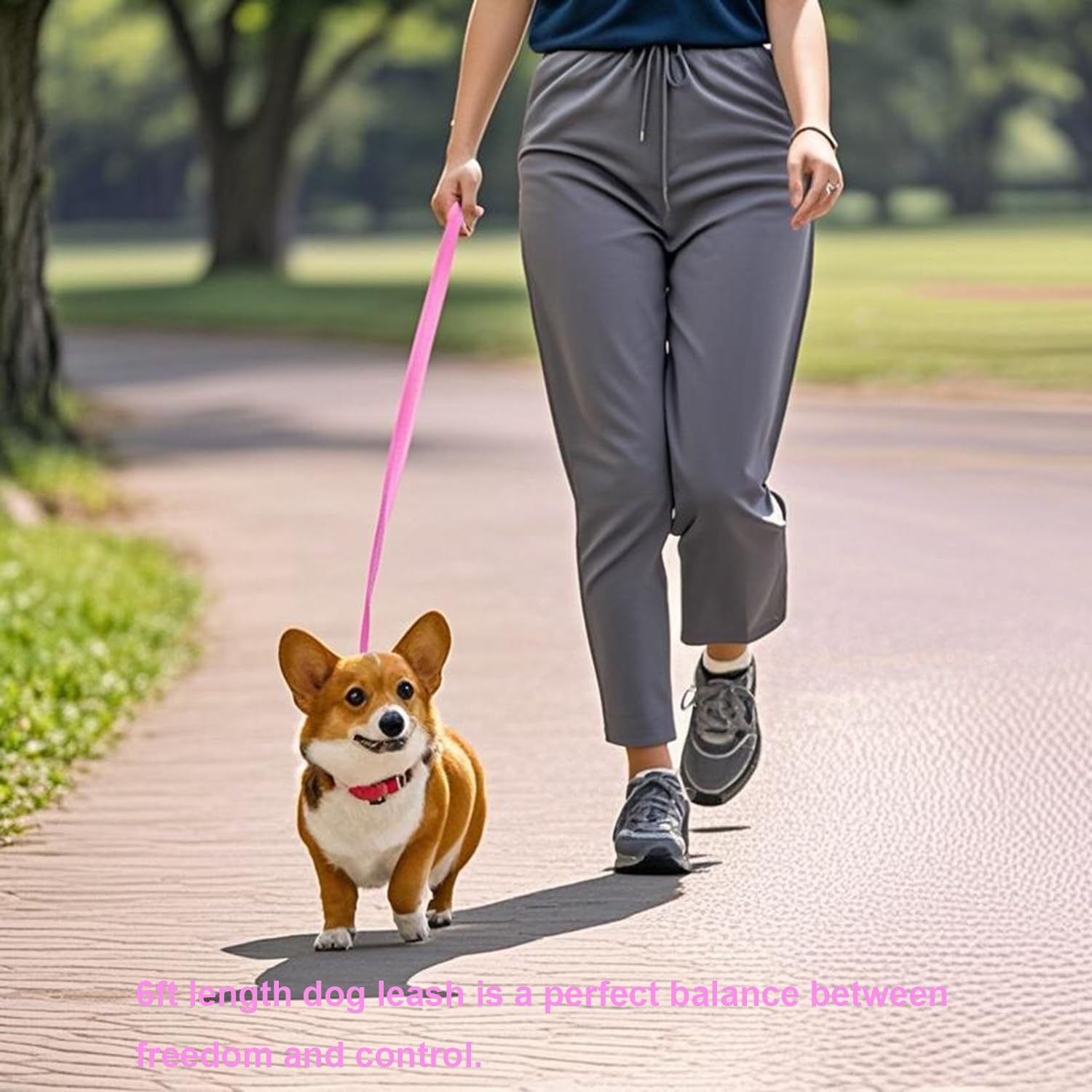 Siumouhoi 180cm Traditional Style Dog Leashes, Strong Collar Hook, for Small Medium and Large Dogs (Pink, 180cm x 1.5cm) - Image 2