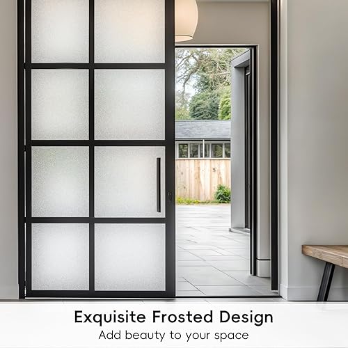 Miniatura 5 de DIFIT Película de privacidad de vidrio esmerilado, adhesivo estático para ventana, vinilo opaco con bloqueo UV para puerta de vidrio, baño, oficina