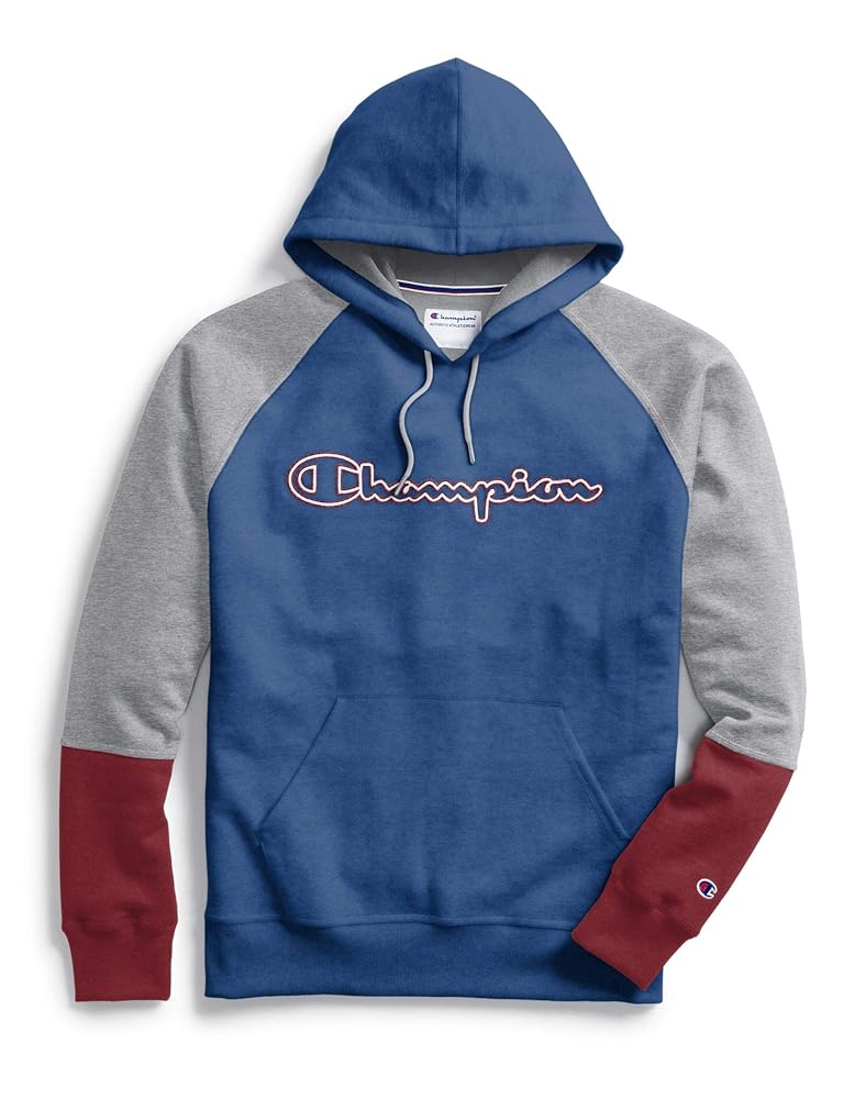 Champion Powerblend Color Blocked Hoodie Loyal Blue/Oxford