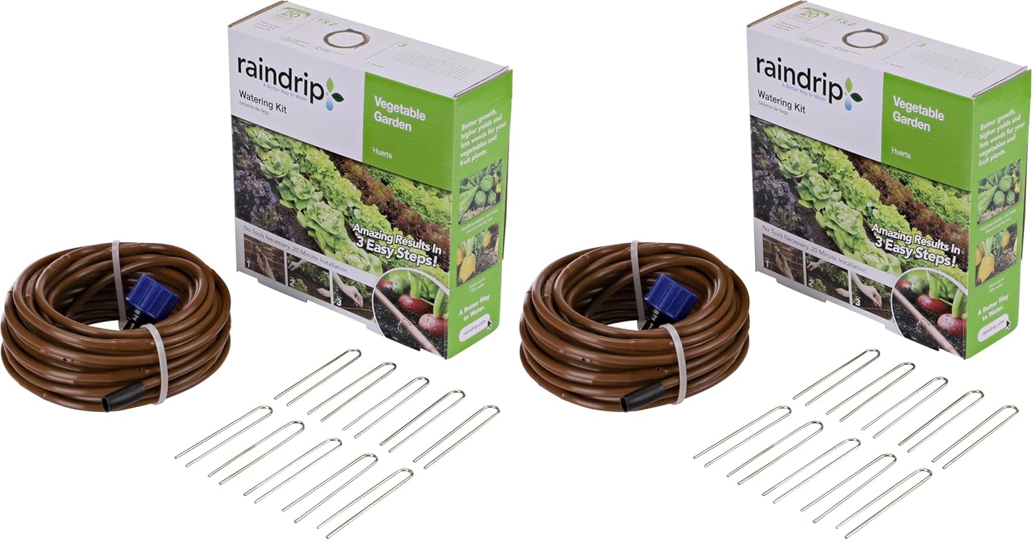 Rain Drip R567DT Drip Watering Vegetable Garden Kit (Pack of 2)