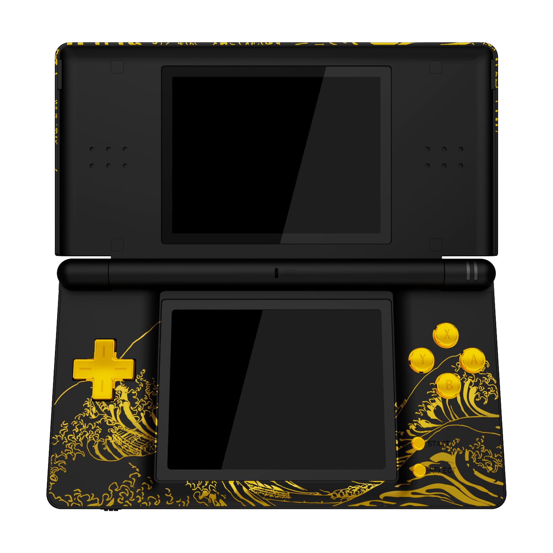 eXtremeRate Carcasa para Nintendo DS Lite Funda Protectora Personalizada Placa Cubierta Completa con Botones y Lente de Pantalla para Nintendo DS Lite NDSL - NO Incluye Consola(La Gran Ola-Negro) — view 4