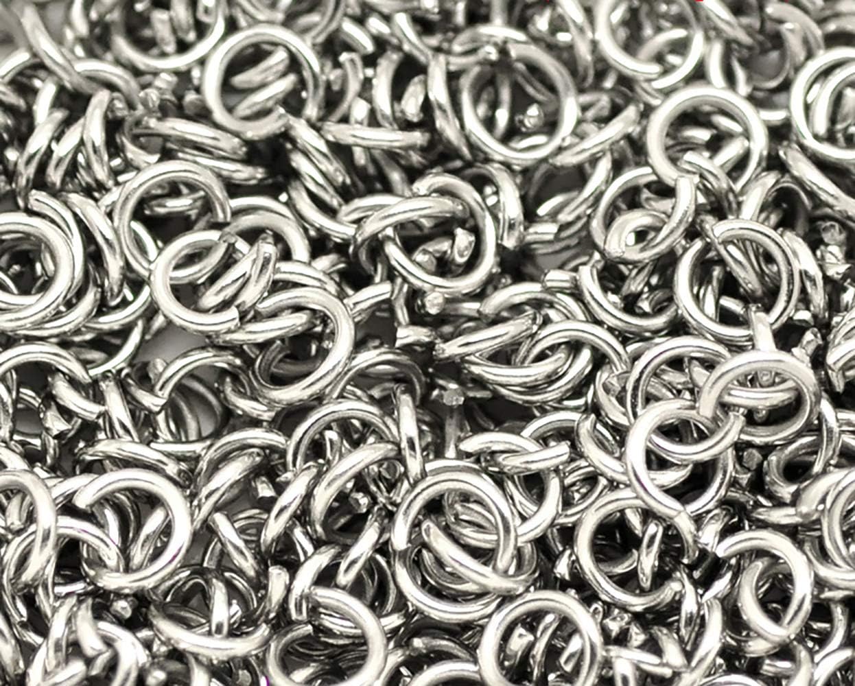 HDSupplies 500 Pieces - 304 Stainless Steel Jump Rings - 6mm - 18 Gauge (1mm Thickness)