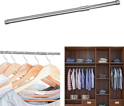 Miniatura 2 de Gatuida Barra de armario ajustable para colgar ropa de 138-248in de acero inoxidable para armario barra de armario para ventana de ducha armarios