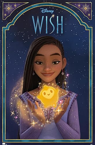 Miniatura 6 de Trends International Disney Wish - Póster de pared de Asha & Star, 22.37 x 34.00 pulgadas, paquete de póster y clip