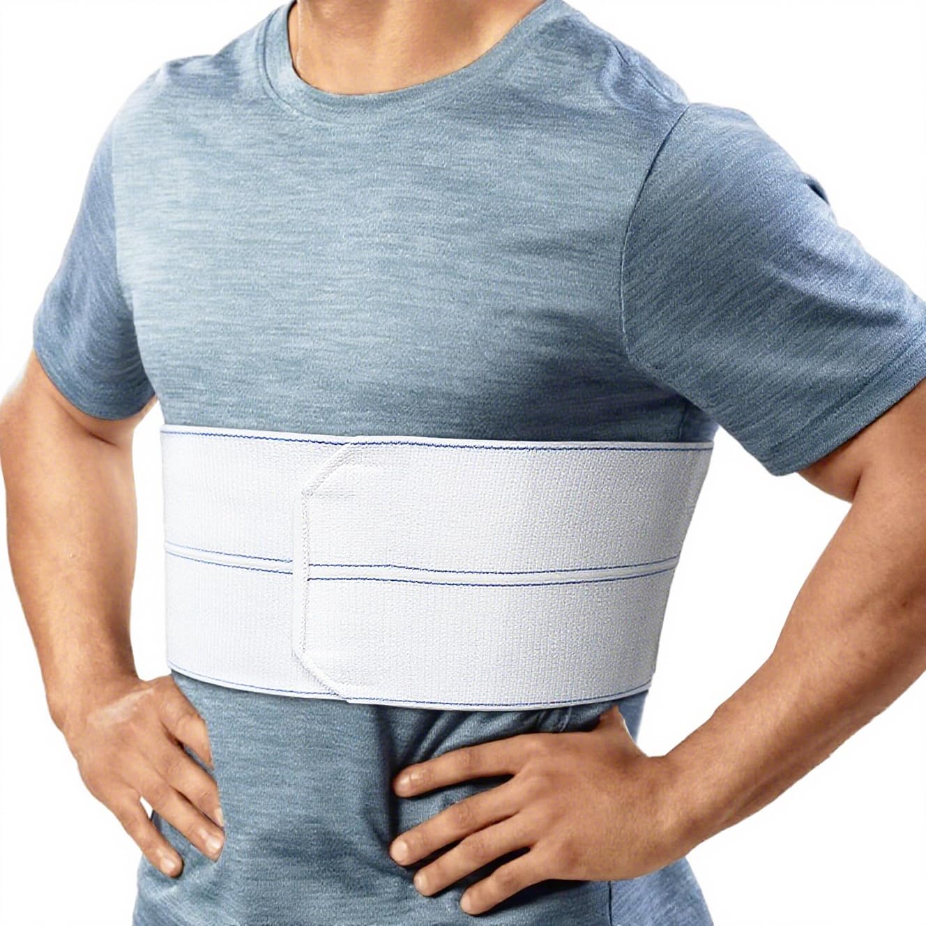 Tutore per costole rotte Fascia addominale per costole incrinate Cintura dorsale Fasciatura a compressione toracica Supporto costocondrite per costole contuse, fratturate o lussate