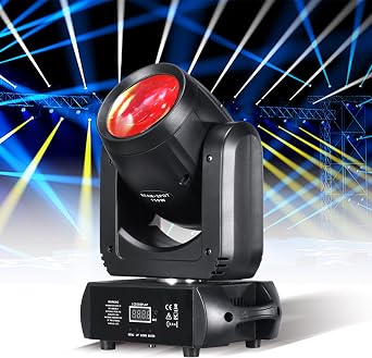 Moving Head Light 150W Stage Lights 8 Gobos 8 Colors 12 Channels Beam Spotlights 18-Face Prism DMX 512 with Sound-Activated for Party Event Wedding DJ Lighting 1