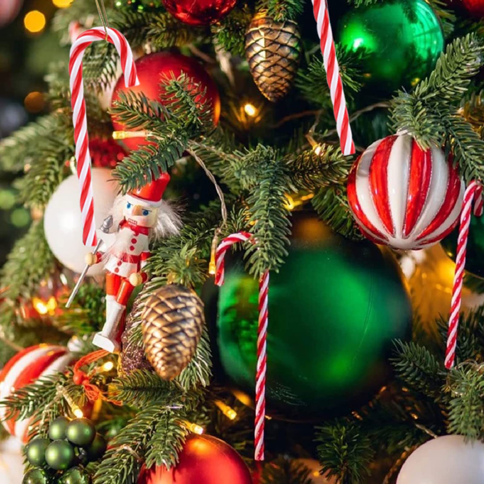 Décoration Bonbons 100 Décorations Bonbons Menthe Noël - Ornements Rouges Et Blancs Pour Sapin Décorations Noël Bonbon