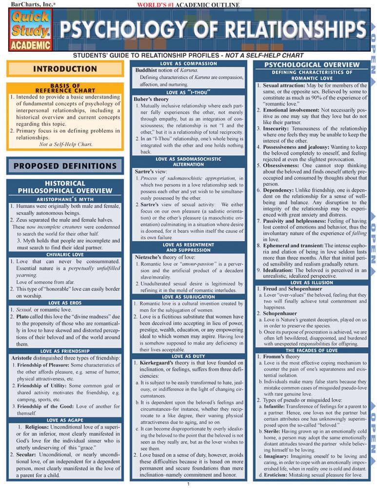 Psychology Of Relationships (Quick Study: Academic)