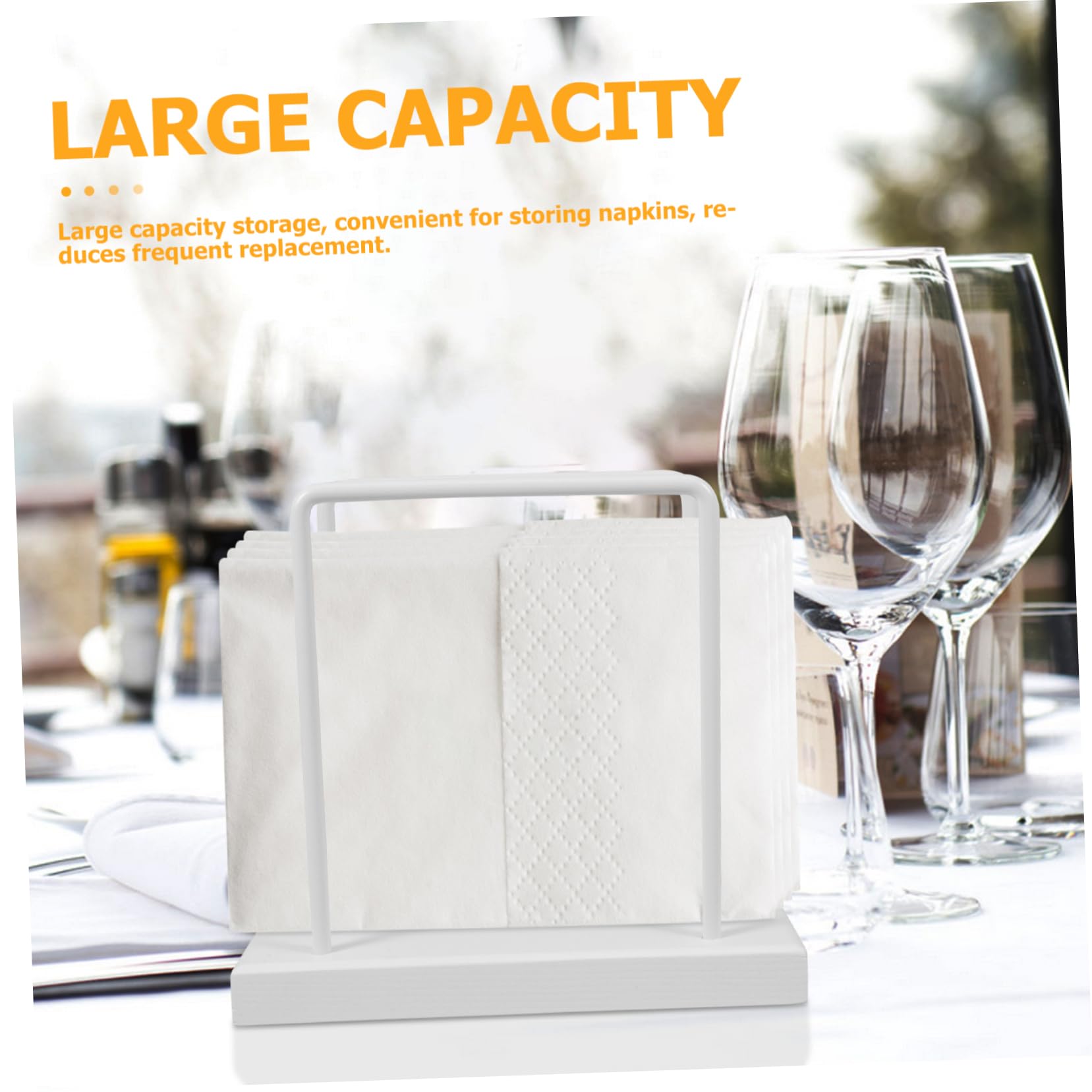OUNONA Serviettenhalter Metallrahmen Mit Holzsockel Stabiler Papierhandtuchhalter Für Küche Und Esstisch Praktischer Napkin Dispenser Für Haushalt Und Gastronomie
