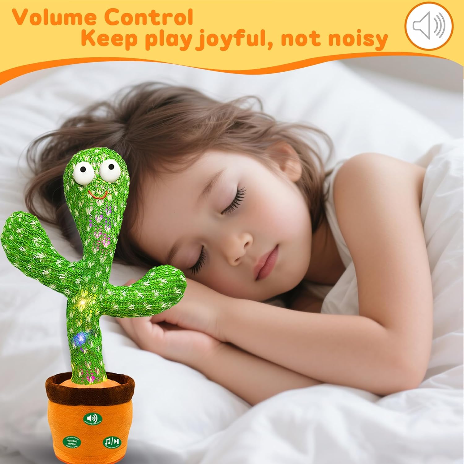 Hunfur (Rechargeable) Dancing Mimicking Talking Cactus Toy,Funny Gift for Baby Infant 6-12 12-18 Months,Singing Record Repeat What You Say Toys for Toddler 1 2 3 Year Old Boy Girl