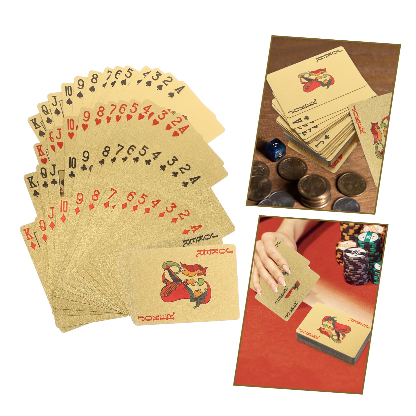 BESTonZON Poker Cards Plated De Cartes à Jouer Plastique Étanches avec Motif Unique pour Parties Et