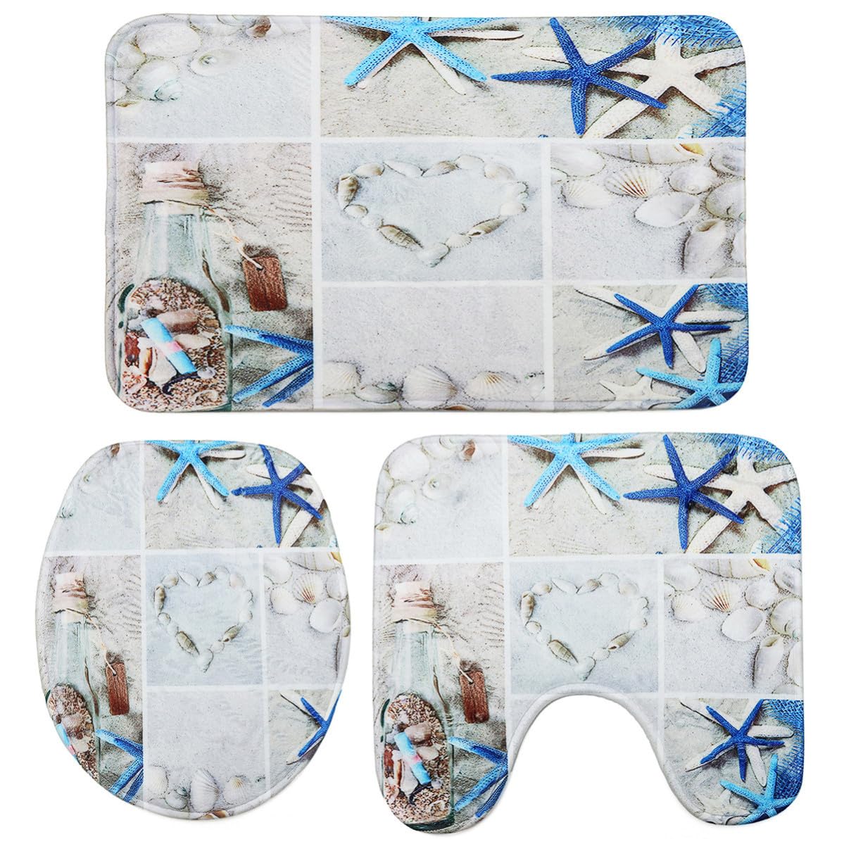 Juego de alfombrillas de baño para renovar el aseo familiar con tapetes cómodos y suaves