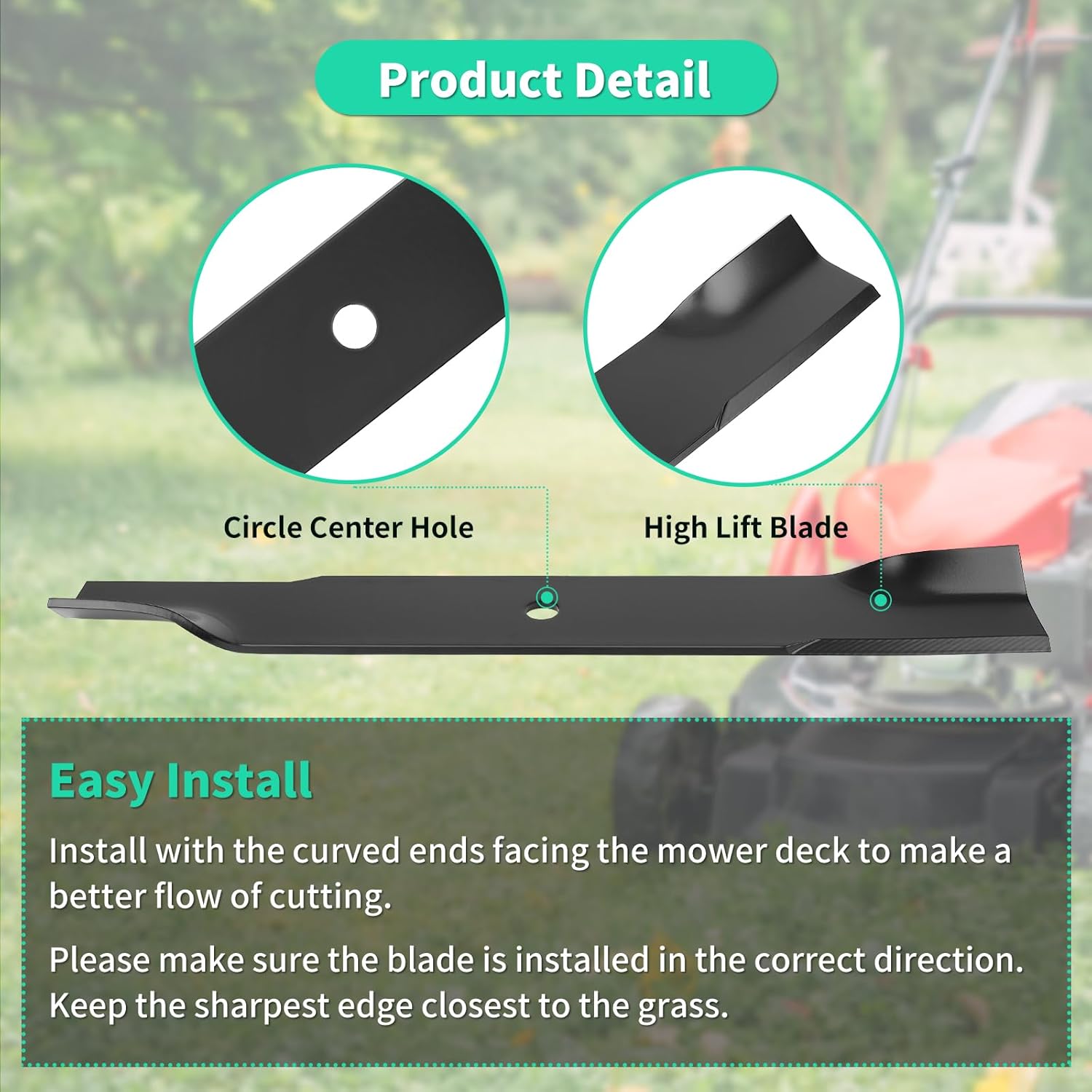 601124 High Lift Blades for 54" Deck, 797696 Mower Blades Compatible with Hu-stler Raptor SD, Fastrak, Super Z Series Lawn Mower, Replaces 601012, 601013, 602416, 797704, 797712, 6 Pack
