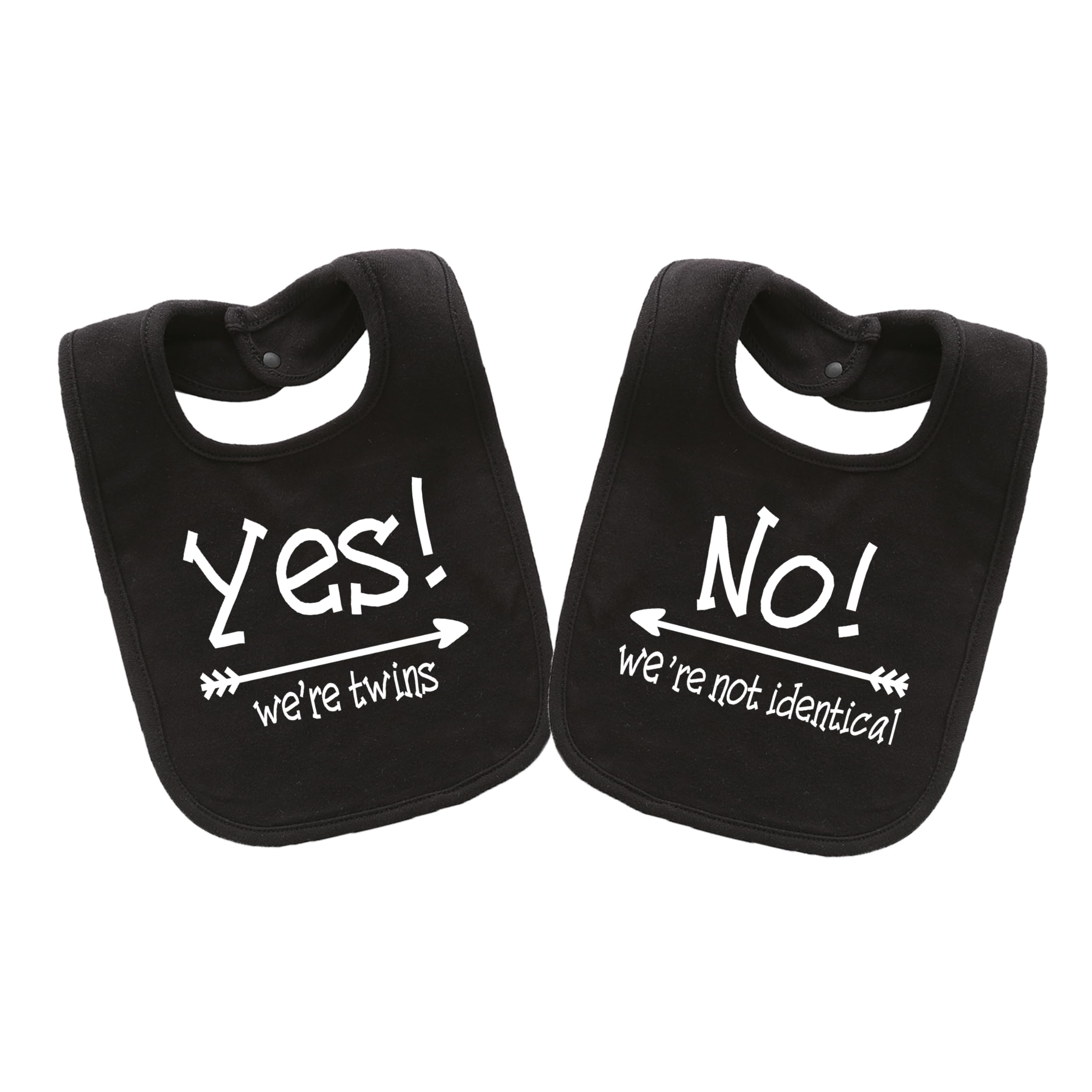 culbutomind Baby Zwillinges Lätzchen Mädchen Junge Yes We Are Twins Neugeborene Zwillinge Halstücher Baby Mit Druckknopf Für Kleinkinder(Black BF)
