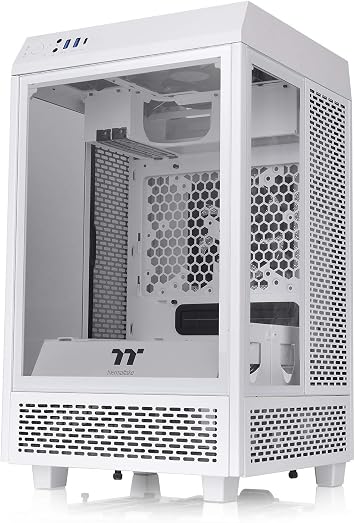 Thermaltake The Tower 100 Snow Edition Mini Tower PC Case with 3 Sided Tempered Glass Panel CA-1R3-00S6WN-00 CS8081