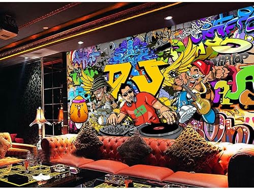 Komnni Custom Musical Large Wall Mural, Graffiti Peel And Stick Wallpaper Abstract Art Peel And Stick Wall Mural For Kids Room Nursery Bedroom Wall Mural #TOP2