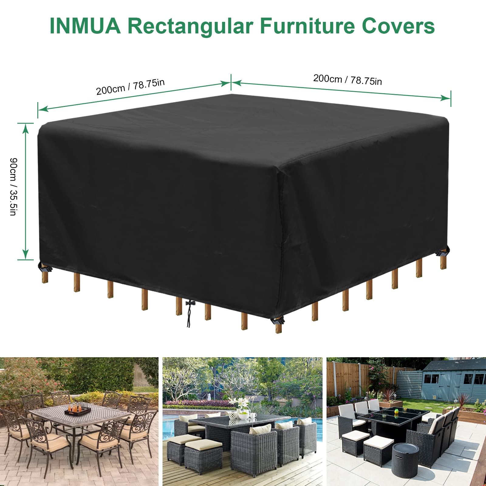 Copertura Per Tavolo Da Giardino INMUA 170x94x70cm - Impermeabile E Anti-UV - Foto 11