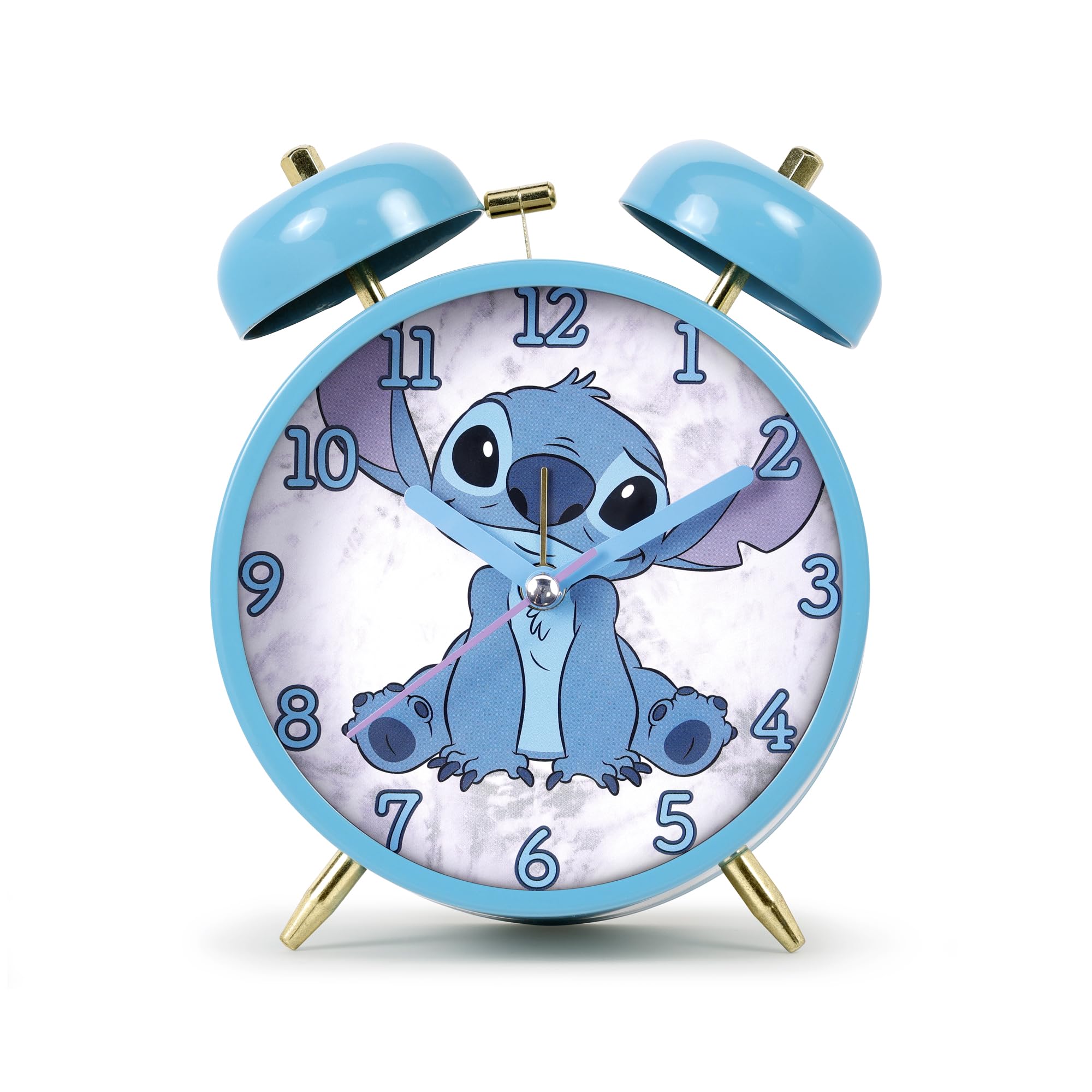 Disney Stitch Kids Table-Top Bedside Twin Bell Alarm Clock for Home Bedroom