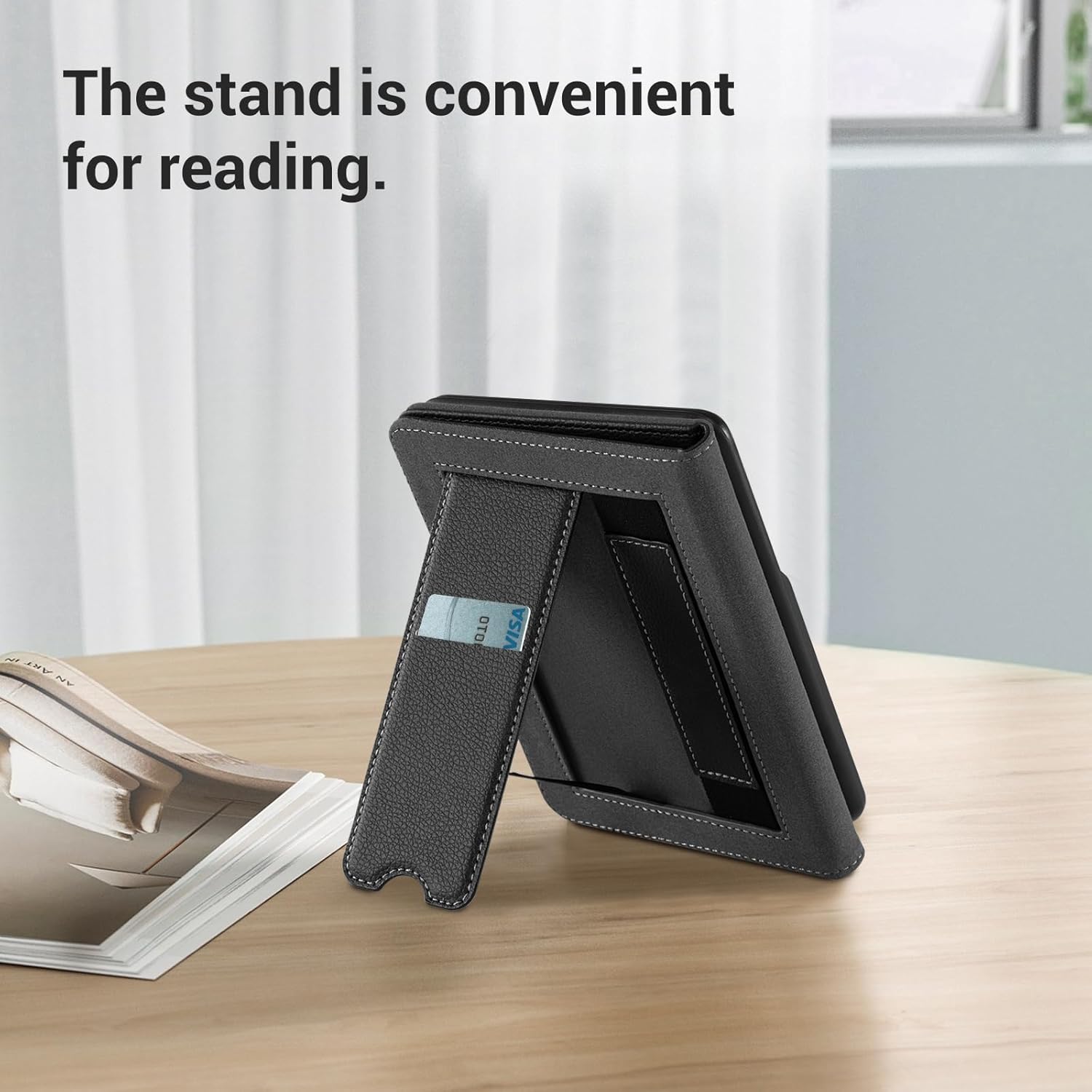 CoBak Wireless Charge Stand Case for 7" Kindle Paperwhite 12th Gen 2024 and Kindle Colorsoft with Hand Strap - Compatible with iPhone MagSafe, for Samsung/Anker Wireless Charging Pads, Auto Sleep Wake