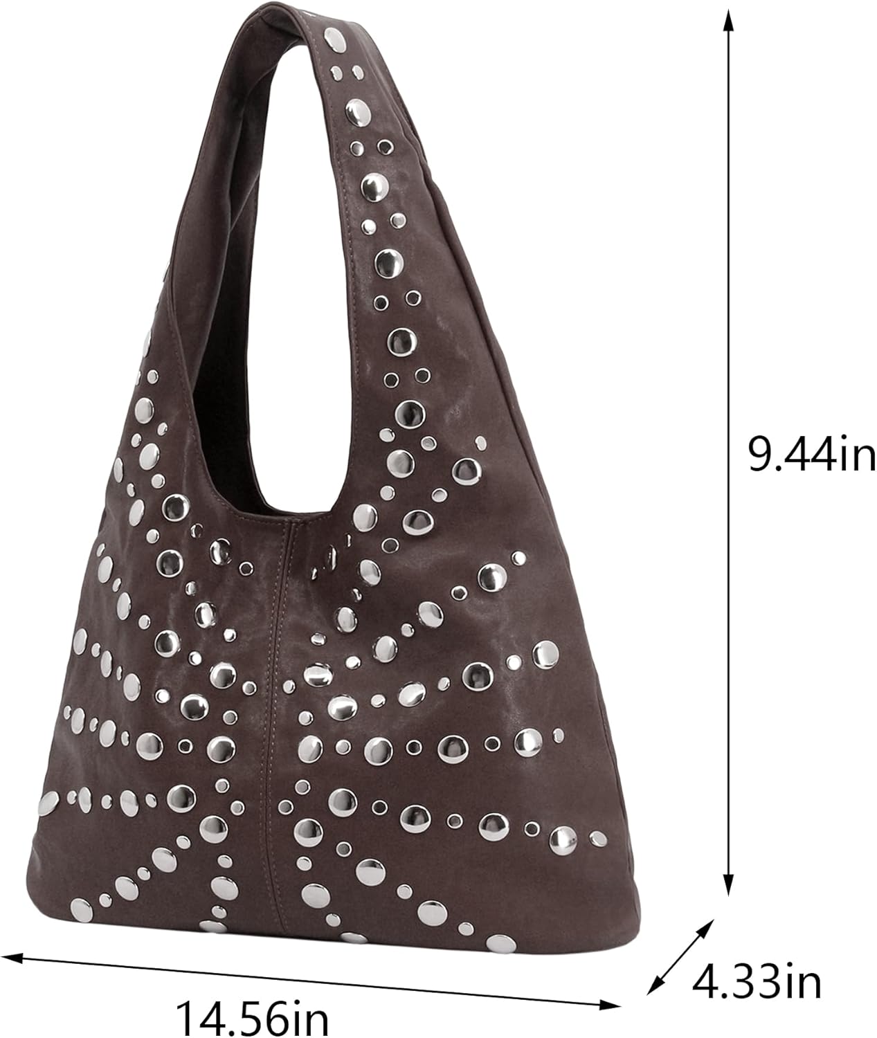 Womens Suede PU Leopard Print Shoulder Bag Fringe Tote Bag Cluth Studded Decor Punk Boho Vintage Crossbody Bag Purse - Image 4