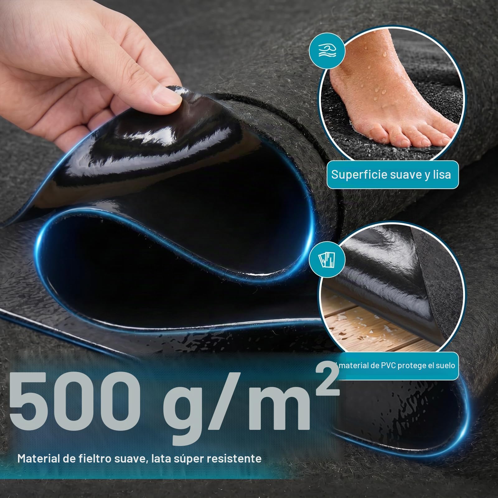 Base Redonda para Piscina 200cm, Base para Piscina Exteriores, Almohadilla de Piscina, Protege El Suelo, Antideslizante, Antimoho, Antidesgarro, Apto para Piscinas y Bañeras Exteriores