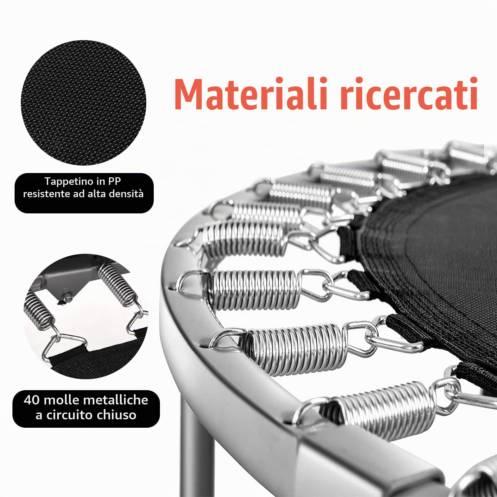 KOMFOTTEU Trampolino doppio per bambini, 154 x 90 cm (L x L), Trampolino per fitness pieghevole, maniglia regolabile, rimbalzo ovale per bambini e adulti, portata massima di 150 kg