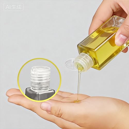 Miniatura 6 de SOUJAP 100 botellas vacías de 1.0 fl oz /1 oz con tapas abatibles, botellas de plástico abatibles, recipientes transparentes recargables de viaje