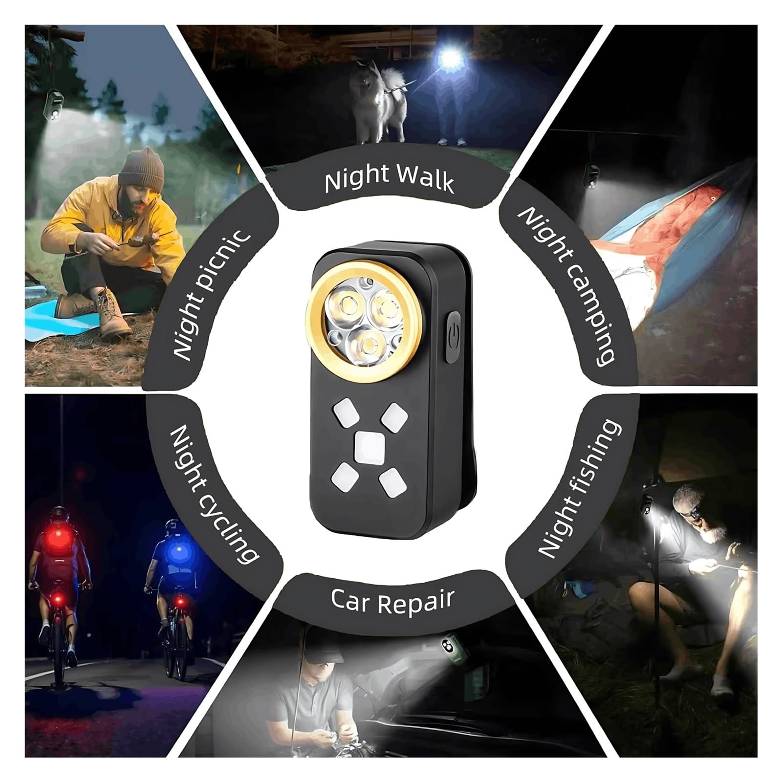 Linterna EDC Recargable, Mini Linternas LED, 500 Lúmenes, Luz Portátil Con Clip, De Bolsillo, Magnética Pequeña For Señalización, Camping, Emergencia (naranja) Luces SúPer Brillantes(Black)