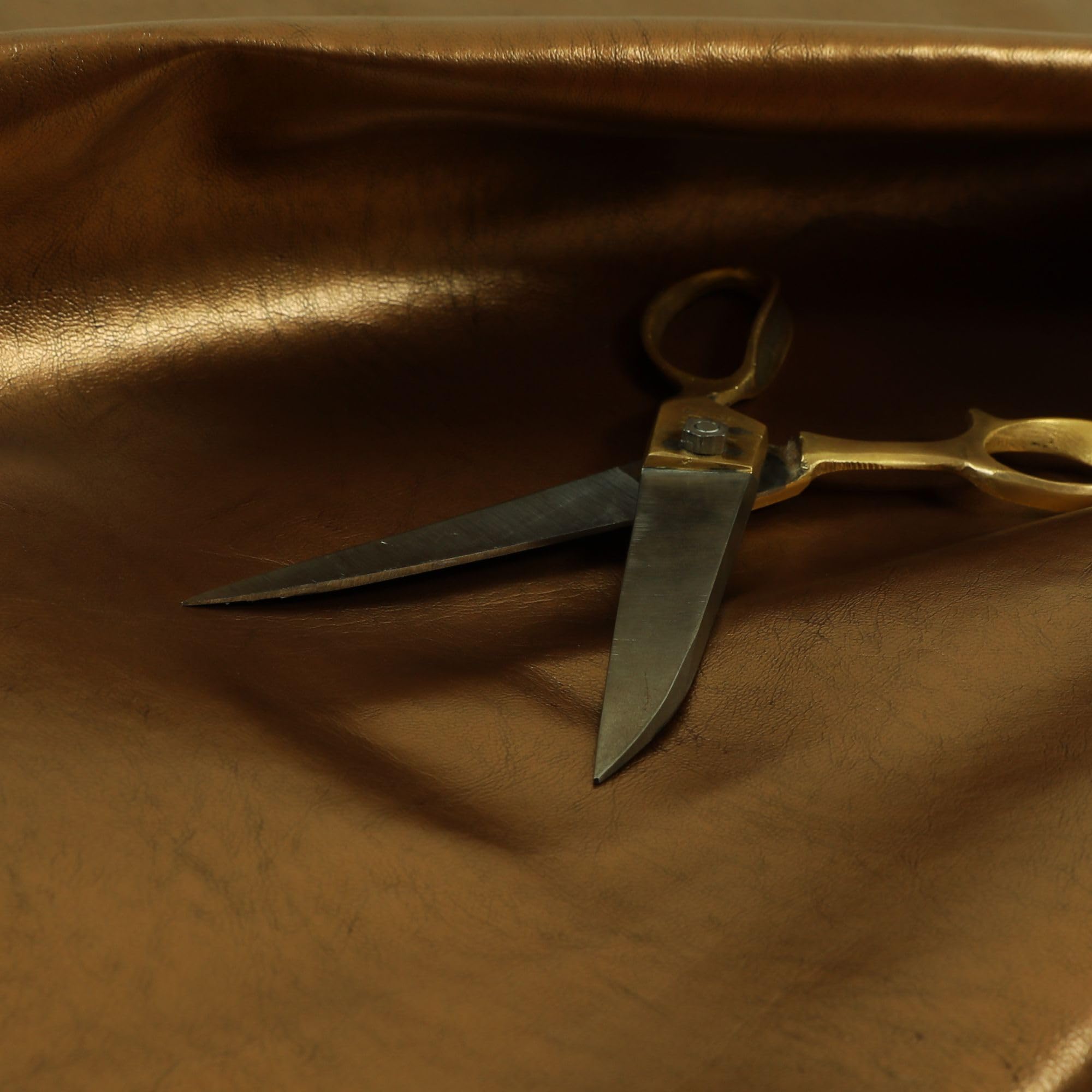 Redbrick Mill Fabrics Soft Sheen Vinyl Old Gold Faux Leather Upholstery Fabric Perfect for Furnishing, 135cm Width (Per Metre)