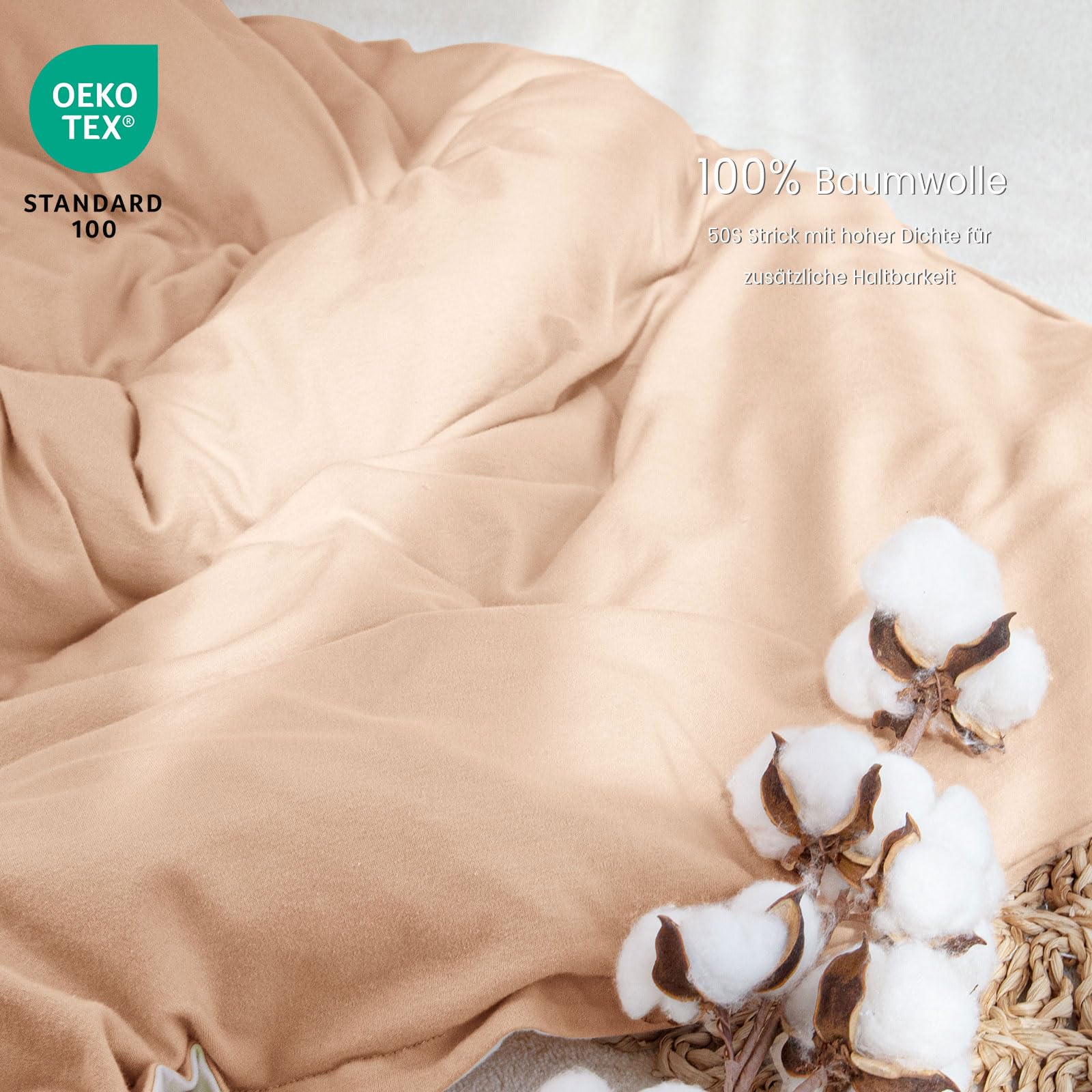 lulumoon Parure de lit pour enfant 100 x 135 : housse de couette 100 x 135 cm + taie d'oreiller 40 x 60 cm - Certifié Oeko-TEX 100 % coton - Parure de lit en jersey de qualité supérieure douce et
