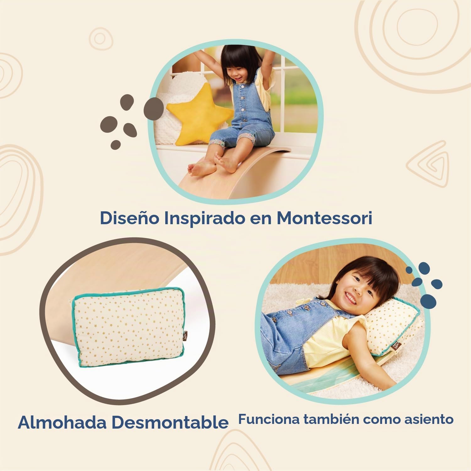 B. toys Teeter-Toddler, tabla y silla de equilibrio con cojín