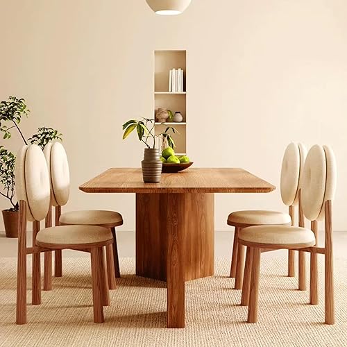 Miniatura 7 de JKGHK Donut Dining Chairs, Upholstered Kitchen Chairs with Back, Armless Living Room Chair with Metal Legs, Plush Accent Chair for Bedroom, Balcony,