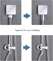 Vista 6 de BRIGHT SHOWERS Manguera de ducha para alcachofas de mano, cable de 79 pulgadas extra largo de acero inoxidable, manguera de ducha de mano Cromado