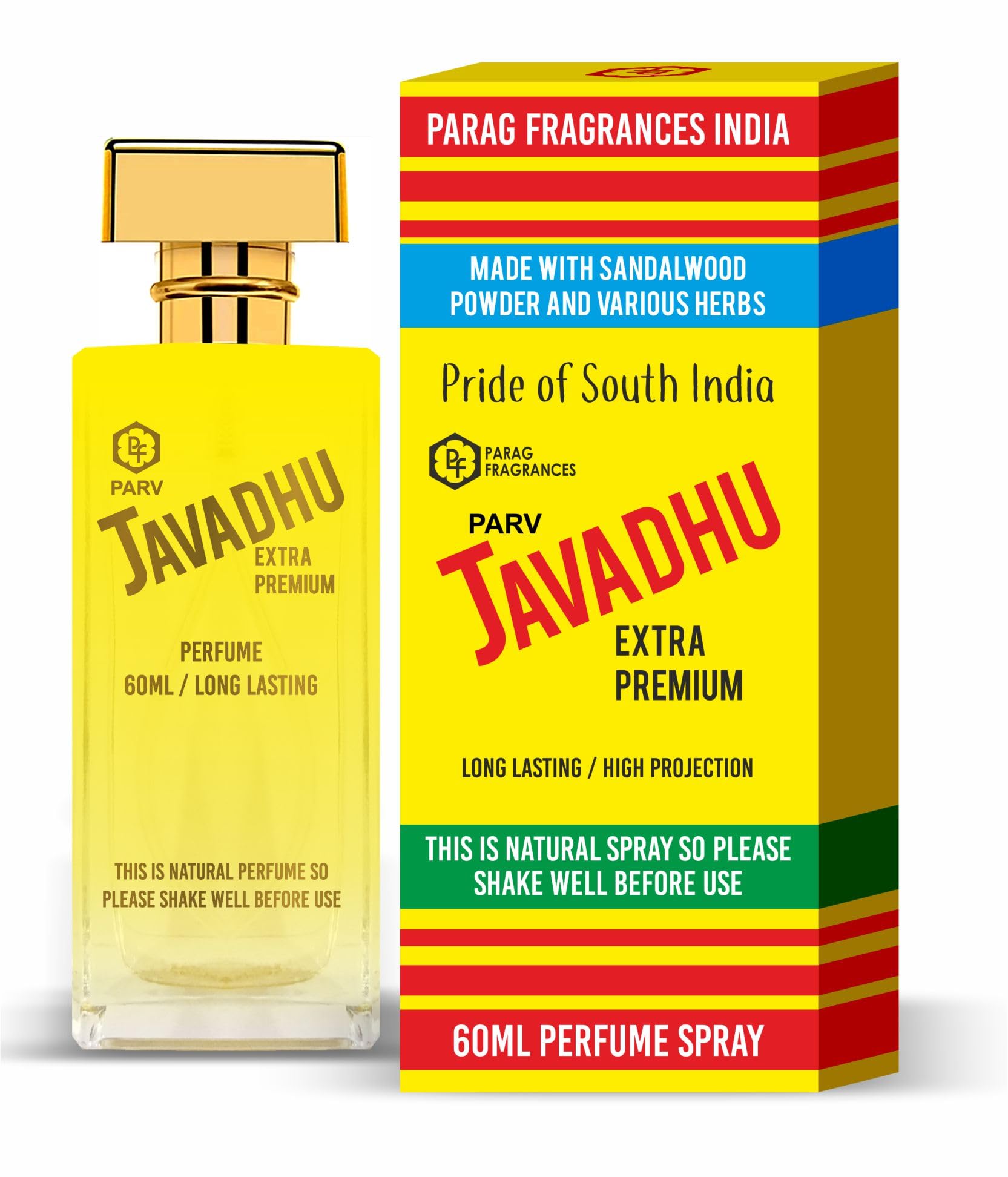 Parag Fragrances Parv Javadhu Perfume 60ml (Unisex) Long Lasting Perfume/Made with Sandalwood and Herbs