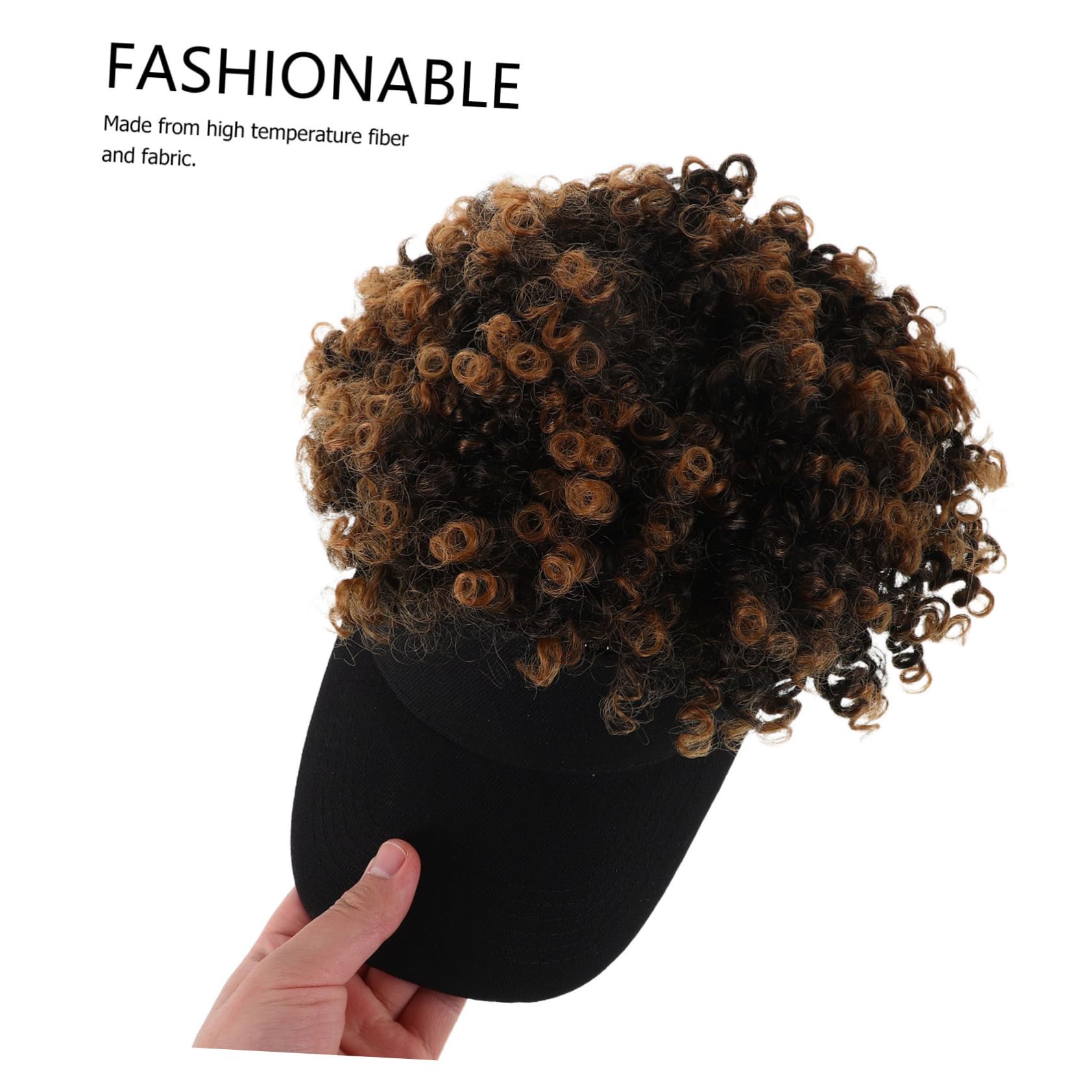 Afro Perücke mit Hut für Damen Realistische Locken Bequem und Pflegeleicht für Partys und Cosplay aus Hochwertigem Hitzebeständigem Material für Kopfgrößen Geeignet