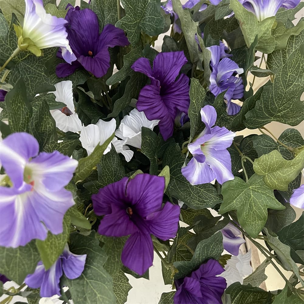 Artificial Flowers for Outdoor, 2pcs Non Fading Uv Resistant Artificial Outdoor Flowers, Suitable for Indoor and Outdoor Decoration Such As Home Balconies, Gardens, Courtyards, Porches, Etc (Purple)