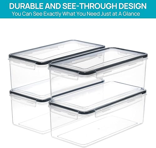 Miniatura 7 de Vtopmart Recipientes herméticos para almacenamiento de alimentos con tapas, juego de 8 unidades, 3.2 L, contenedor de plástico para organizador de