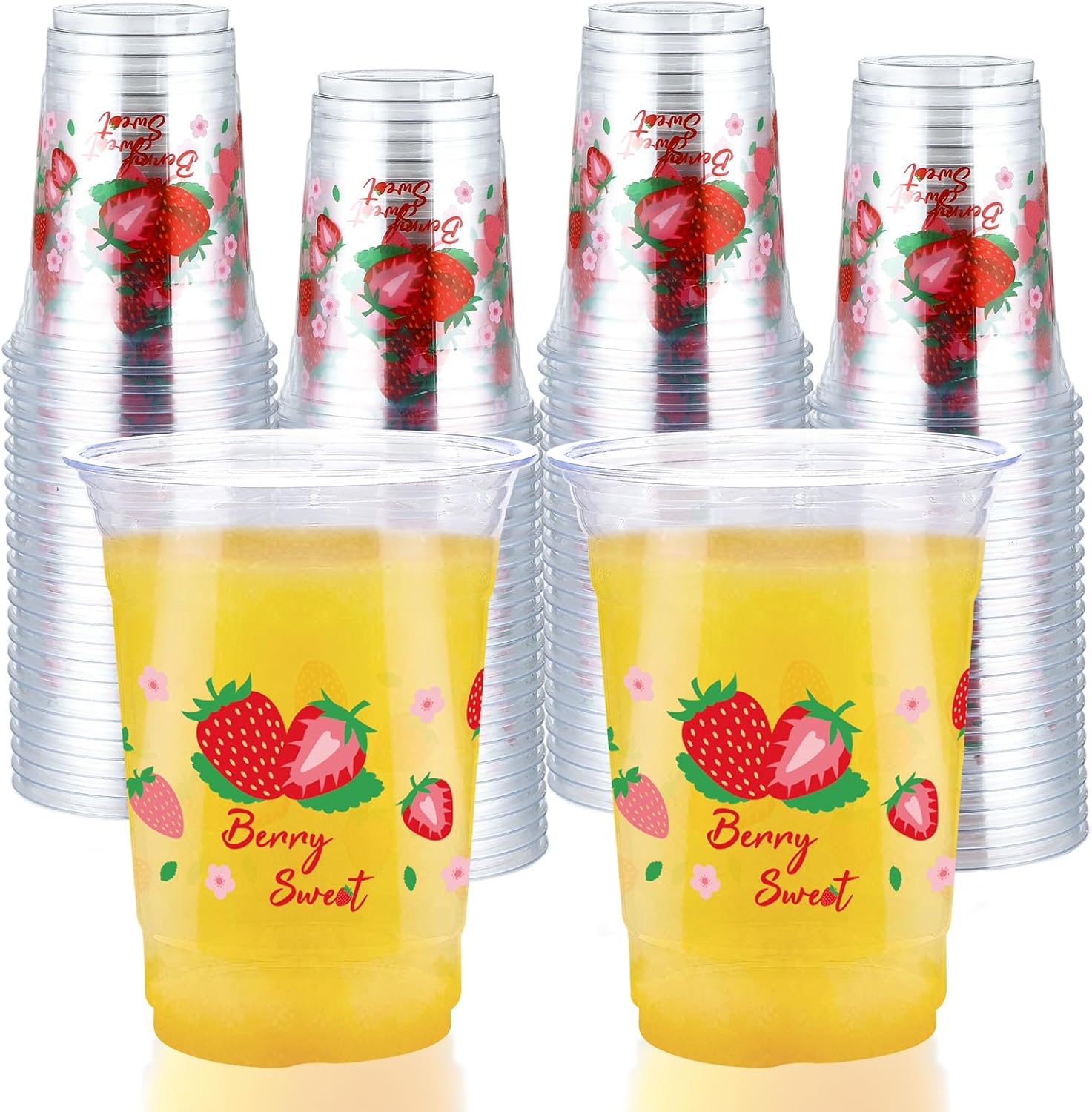 100 Pcs St Patrick's Day Plastic Cups 16 oz Green Shamrock Disposable Plastic Cups Lucky Clover Clear Cocktail Glasses for St Patrick's Day Party Juice Drinking Snacks Coffee Party Supplies