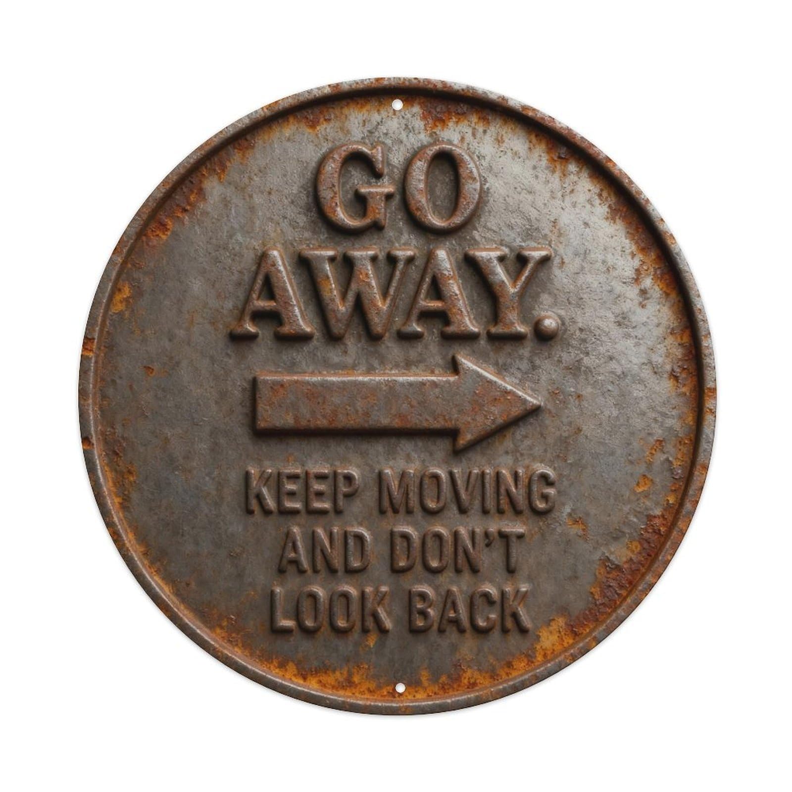 Zlatcbu Vintage Go Away Keep Moving Direction Sign Metal Tin Sign Retro Wall Art Poster, Decor For Home Living Room Bar Cafe Garage, 8X8 Inch